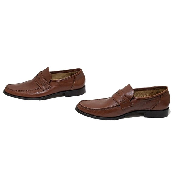 Linea Uomo Di Mario Loafers US 12 EU 45 Cognac Italy Worn Gently - Picture 6 of 11